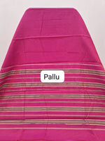 Rani Pink Plain Narayanpet Cotton Saree pallu