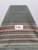 Steel Grey Plain Narayanpet Cotton Saree Pallu