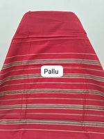 Red Plain Narayanpet Cotton Saree pallu