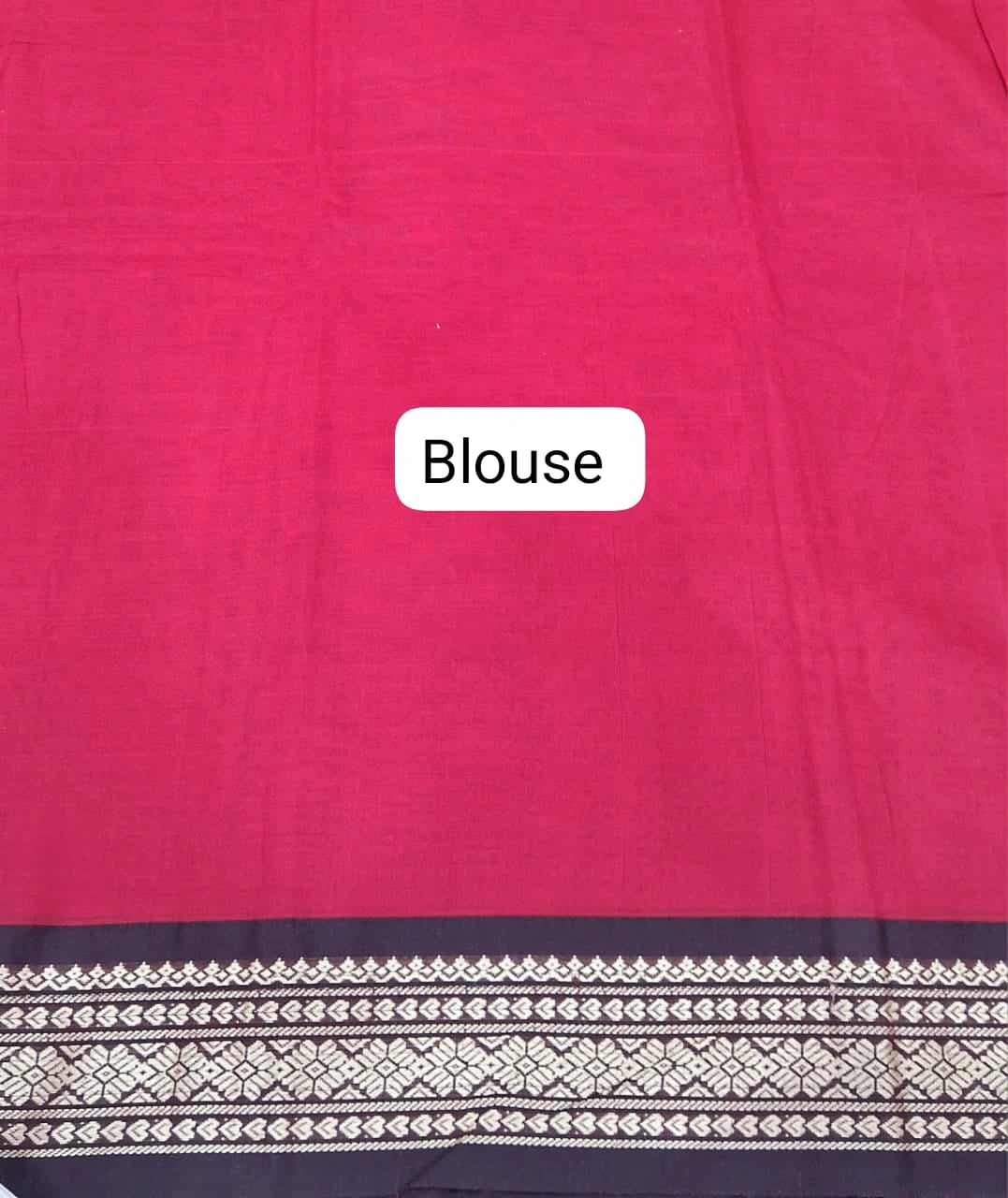 Red Plain Narayanpet Cotton Saree Blouse