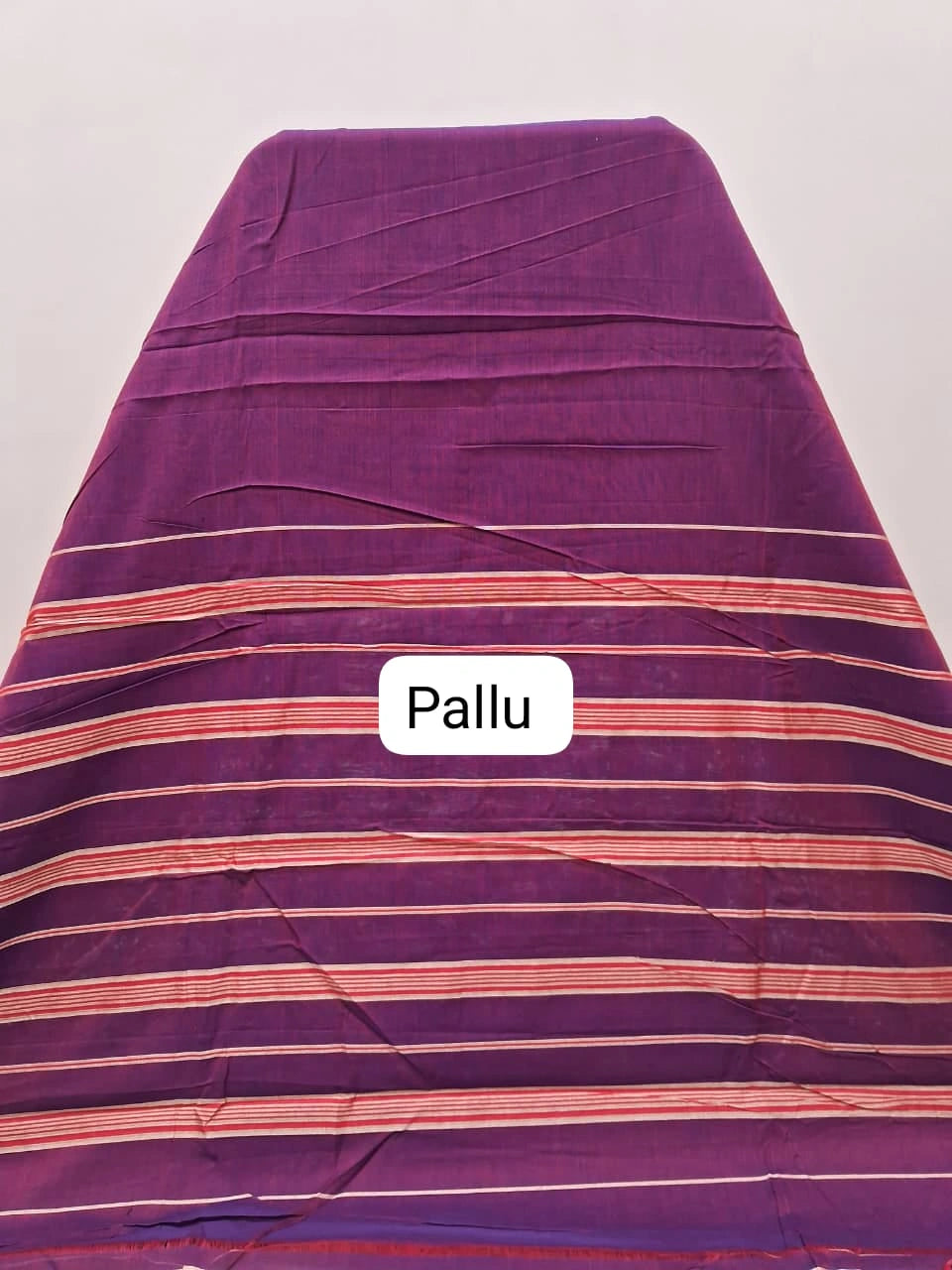 Wine Shaded Plain Narayanpet Cotton Saree pallu