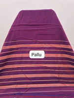 Wine Shaded Plain Narayanpet Cotton Saree pallu