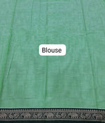 Mint Green Plain Narayanpet Cotton Saree  Blouse