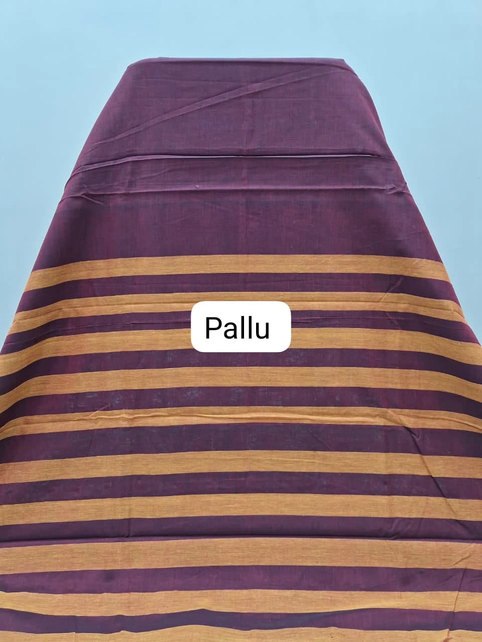Dark Maroon Plain Narayanpet Cotton Saree Pallu