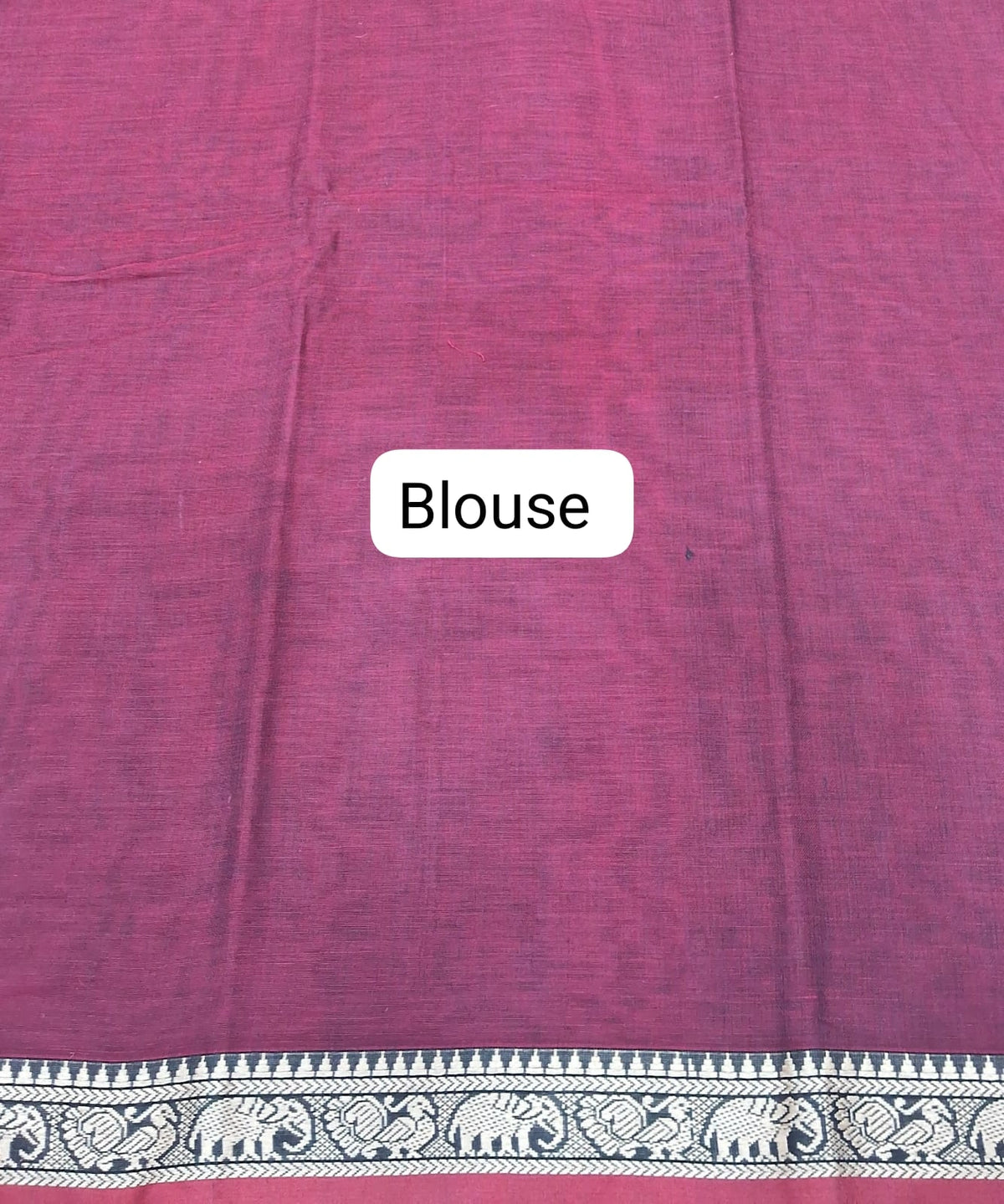 Dark Maroon Plain Narayanpet Cotton Saree Blouse
