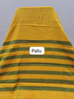 Elegant Mango Yellow Plain Narayanpet Cotton Saree pallu