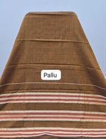 Golden Brown Plain Narayanpet Cotton Saree Pallu