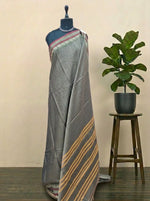 Grey Shaded Plain Narayanpet Cotton Saree