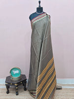 Grey Shaded Plain Narayanpet Cotton Saree