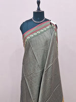 Grey Shaded Plain Narayanpet Cotton Saree 1