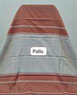 Burnt Orange Plain Narayanpet Cotton Saree  pallu