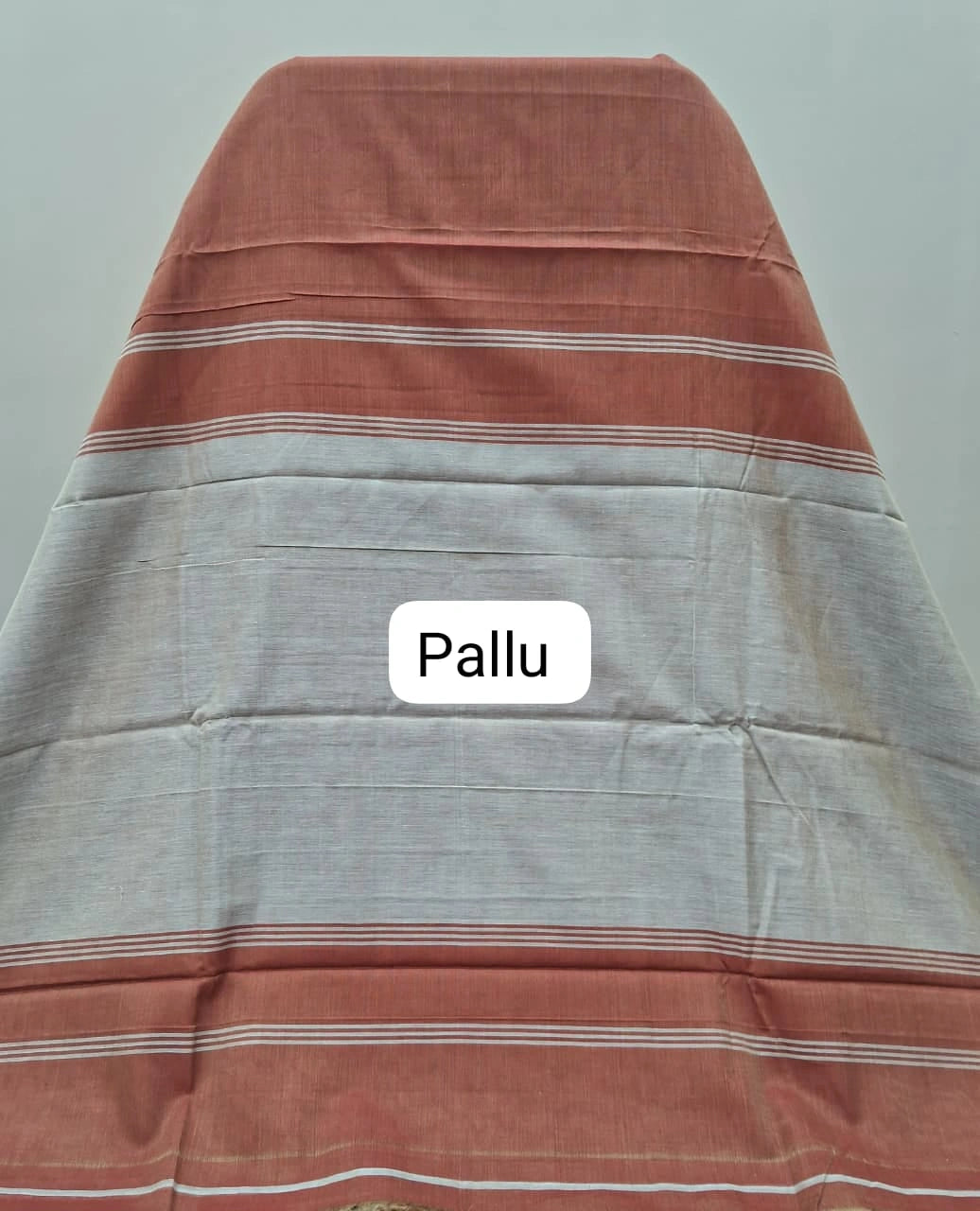 Burnt Orange Plain Narayanpet Cotton Saree  pallu