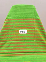 Parrot Green Plain Narayanpet Cotton Saree Pallu