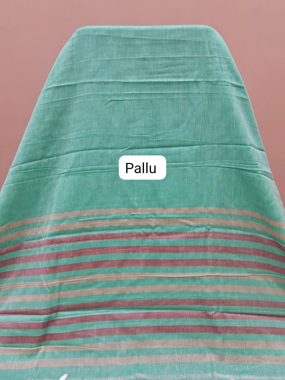 Aqua Blue Plain Narayanpet Cotton Saree Pallu
