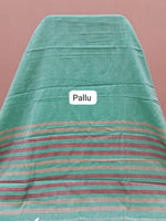 Aqua Blue Plain Narayanpet Cotton Saree Pallu