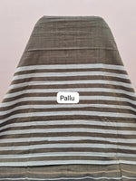 Dark Walnut Brown Plain Narayanpet Cotton Saree Pallu