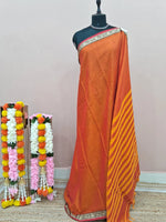 Dark Orange Plain Narayanpet Cotton Saree 