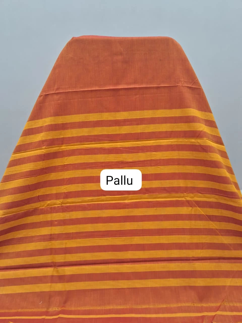 Dark Orange Plain Narayanpet Cotton Saree pallu