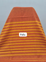 Dark Orange Plain Narayanpet Cotton Saree pallu