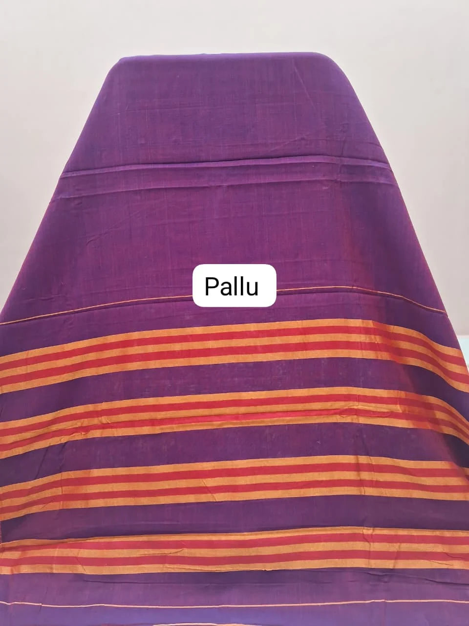 Dark Wine Narayanpet Cotton Saree  Pallu