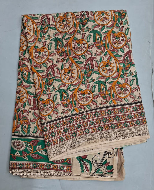 Cream Cotton Saree