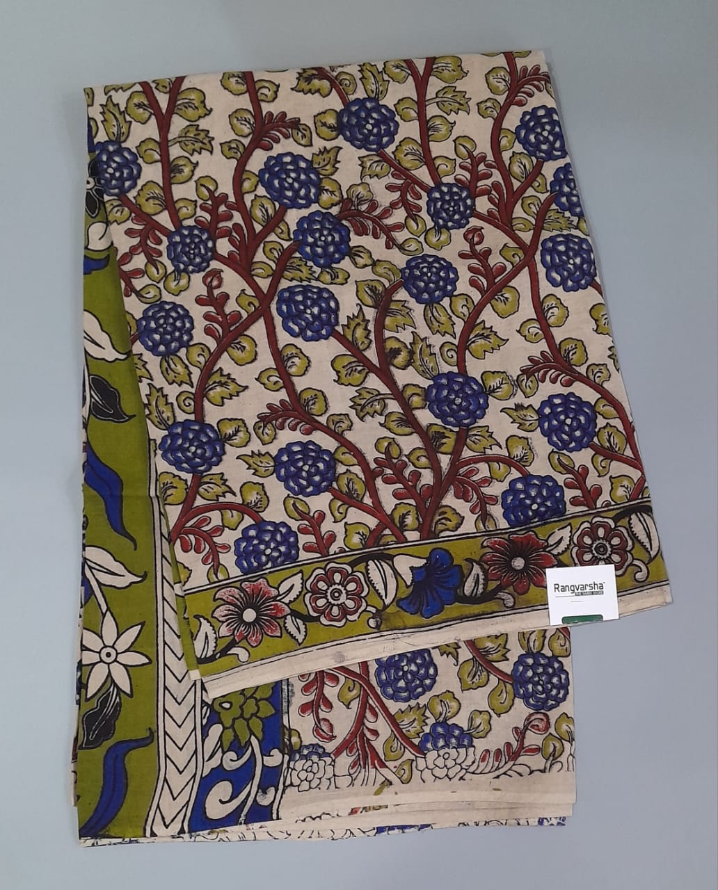 Cream kalamkari Cotton Saree 