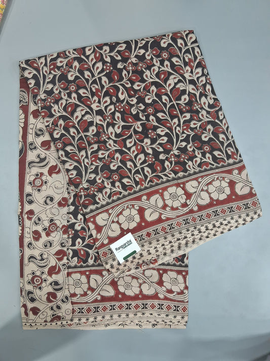 Black kalamkari Cotton Saree