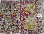 Black Kalamkari Cotton Saree pallu