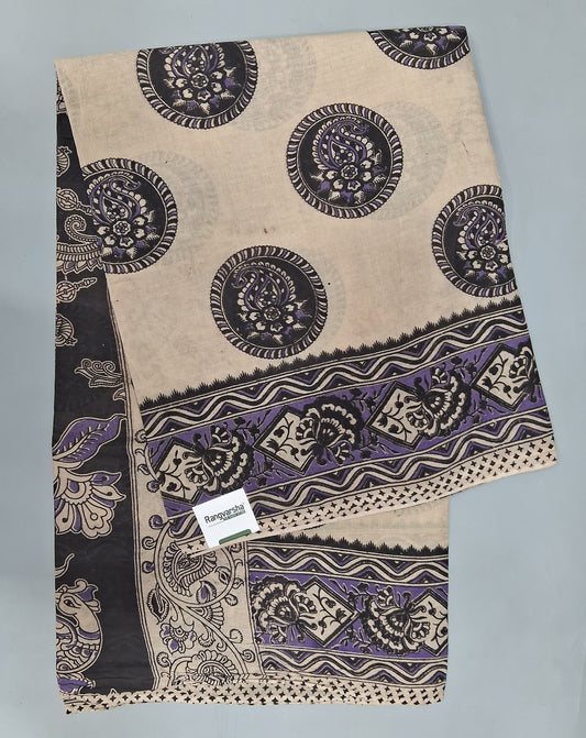 Beige Cotton Saree