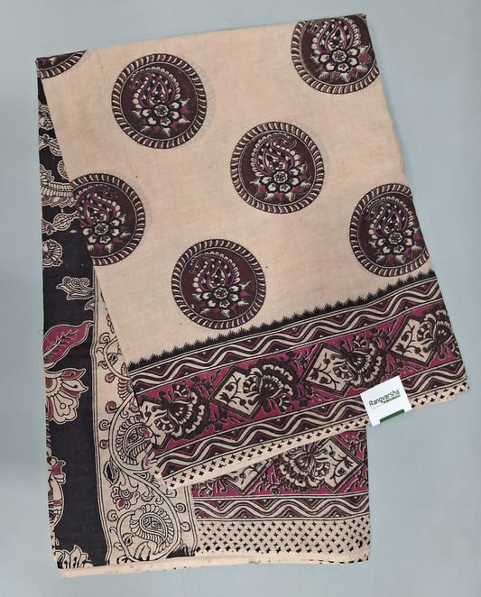 Beige Cotton Saree