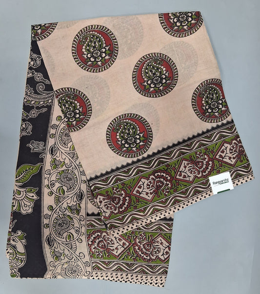 Beige Cotton Saree
