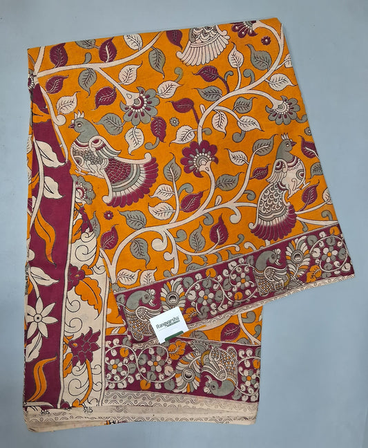 Orange Cotton Saree