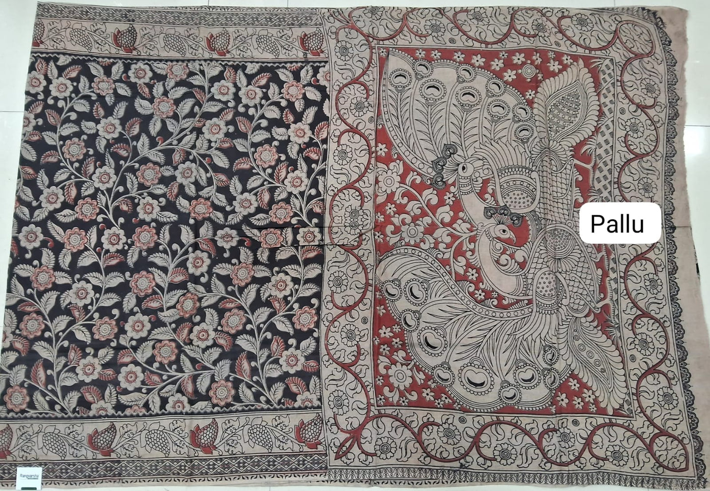 Black Cotton Saree pallu