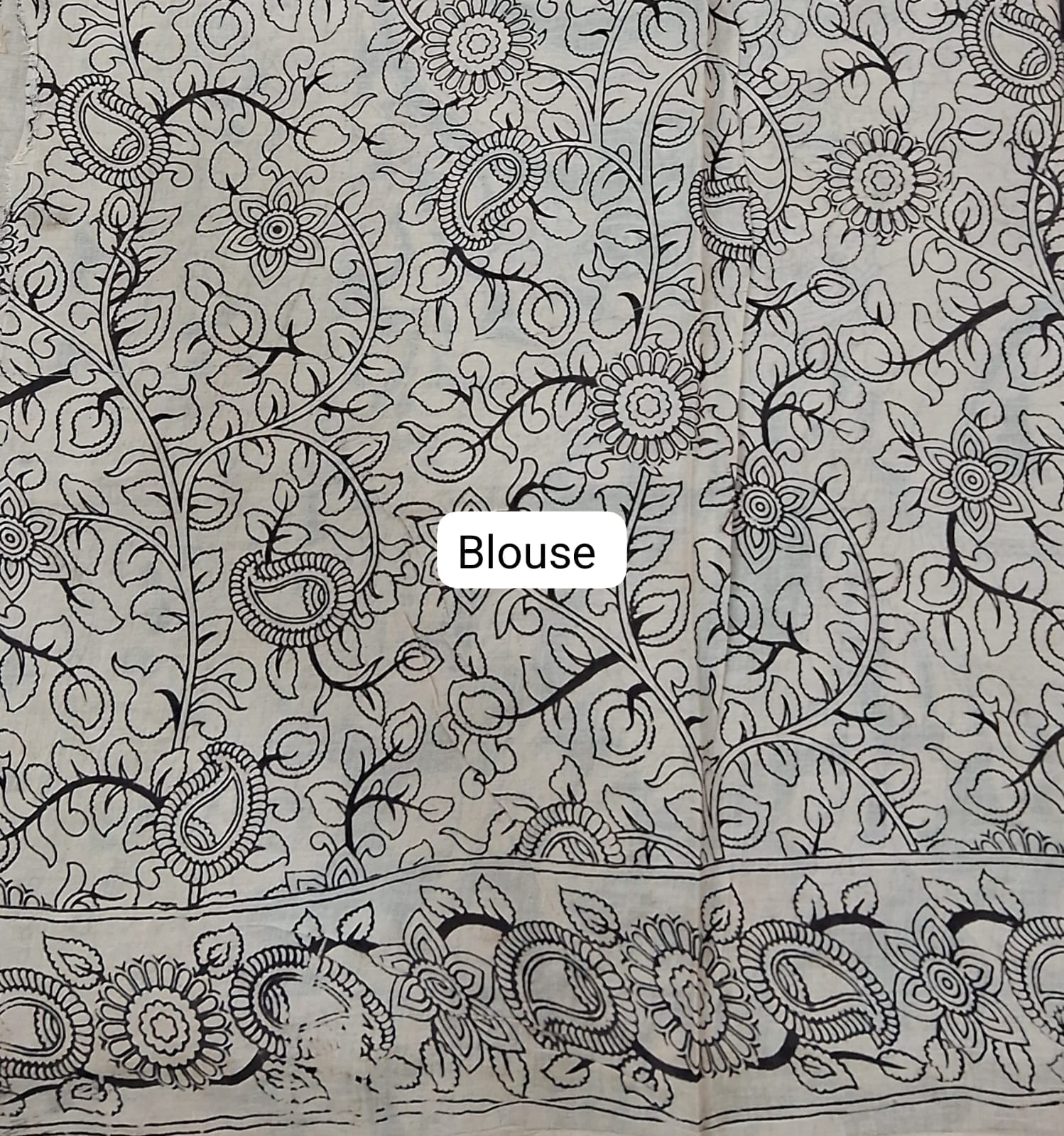 Black Cotton Saree  blouse