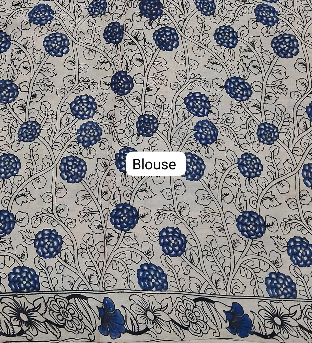 Red Kalamkari Cotton Saree blouse