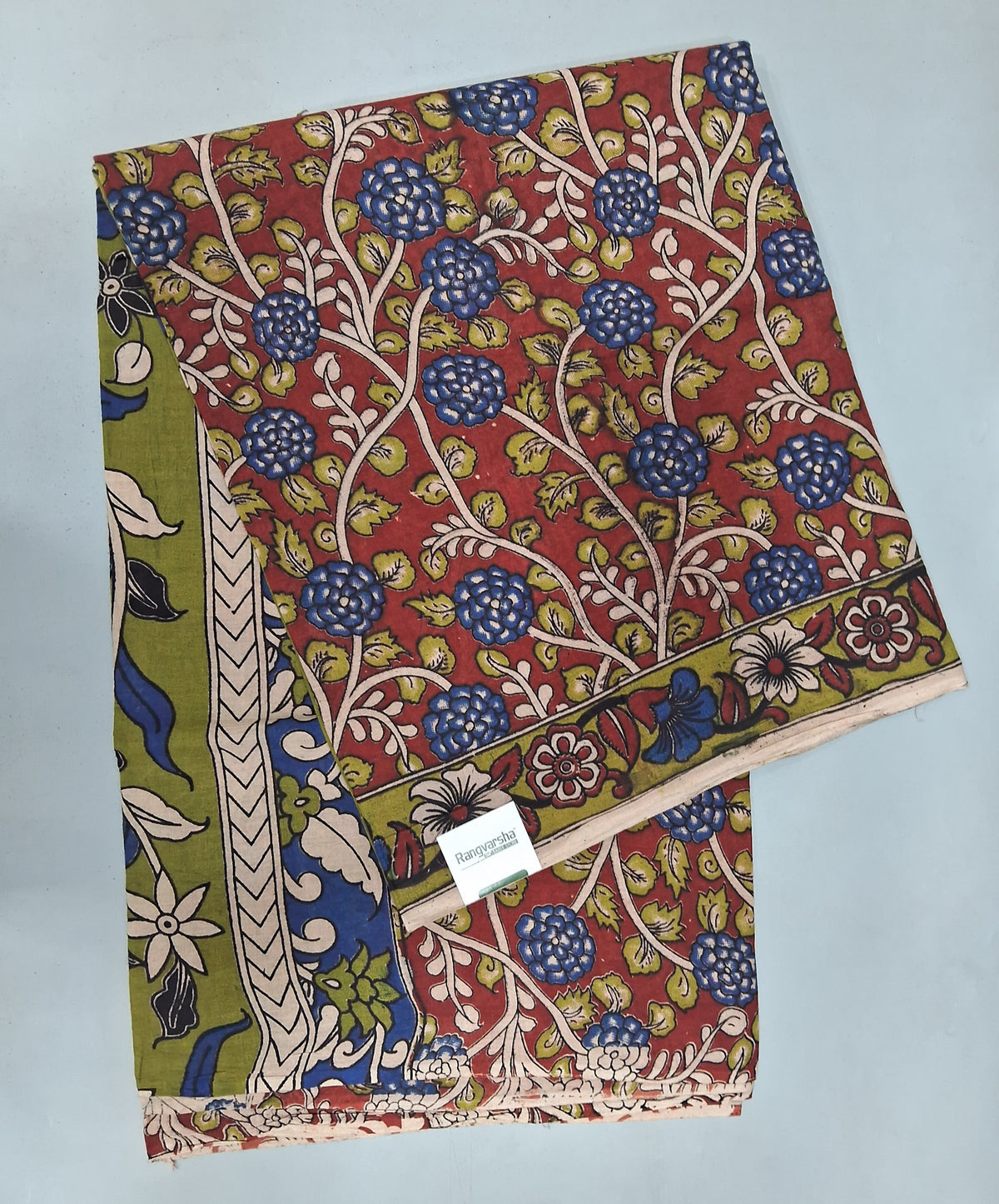 Red Kalamkari Cotton Saree