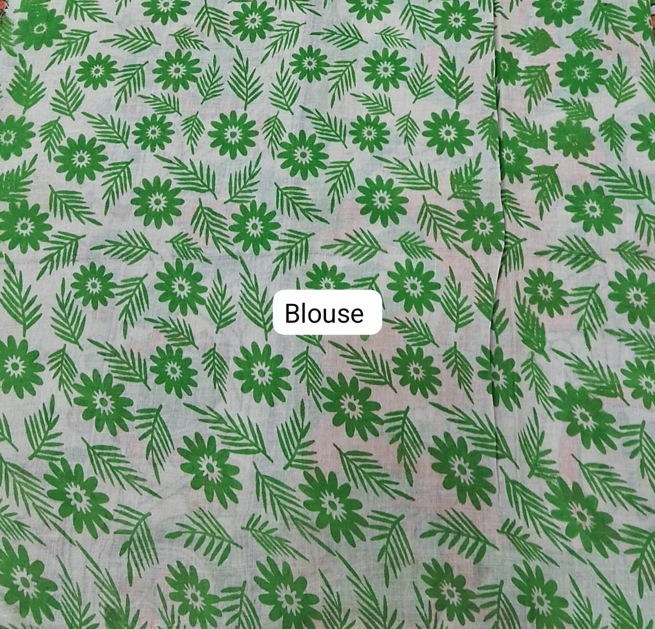 Cream Kalamkari Cotton Saree blouse