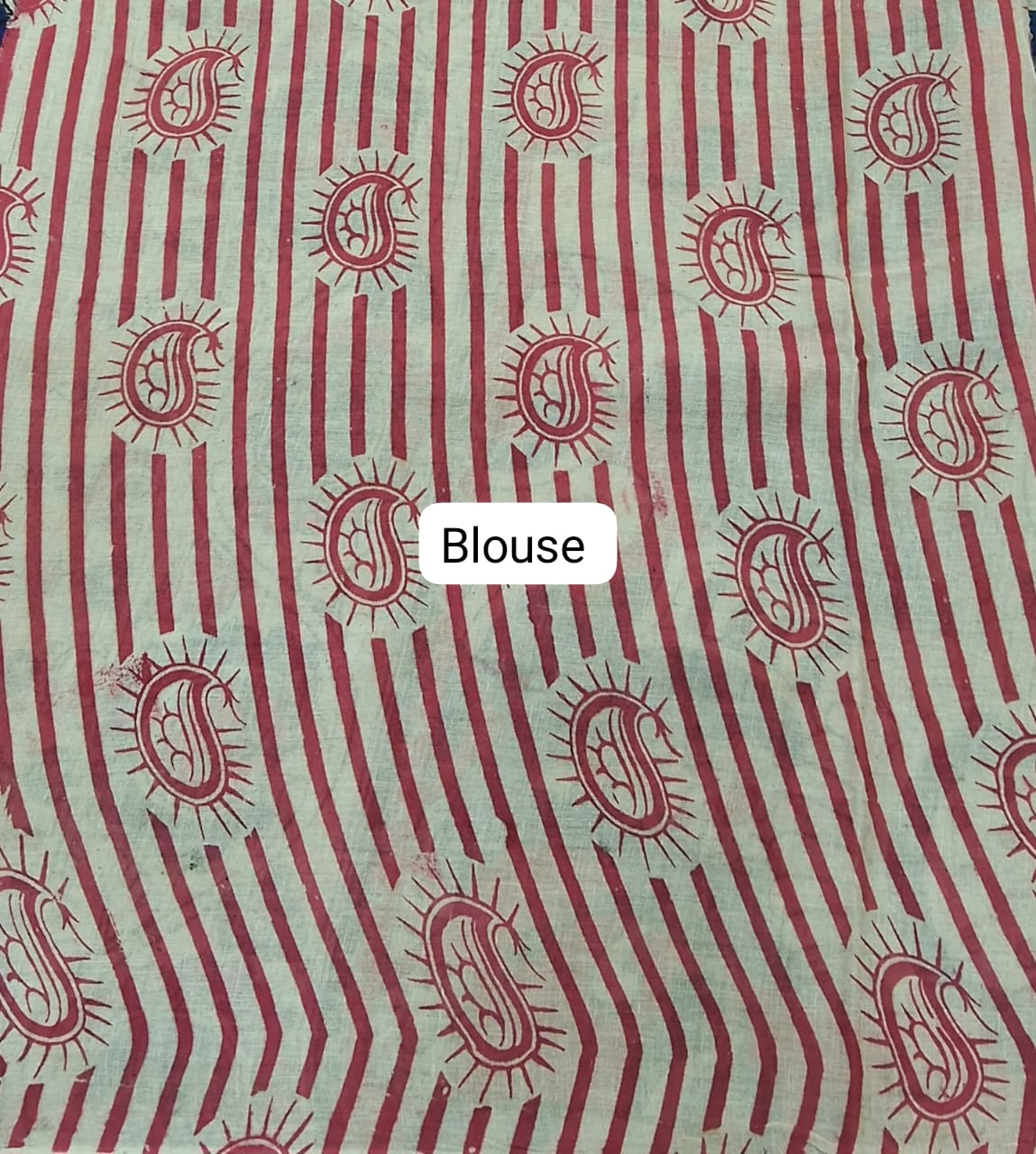 Navy Blue Kal blouseamkari Cotton Saree