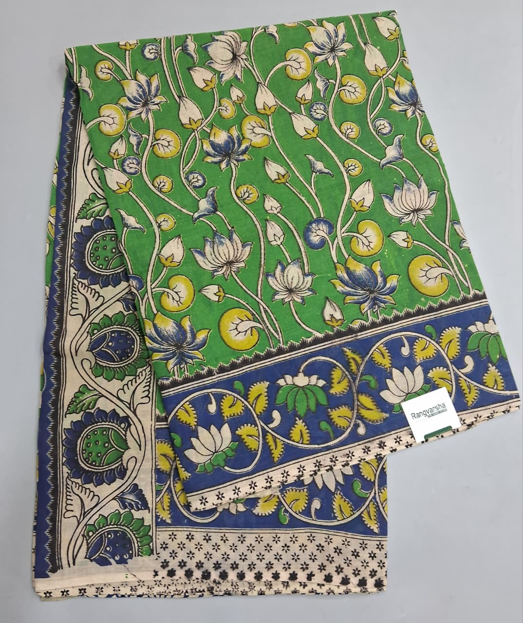 Green Kalamkari Cotton Saree