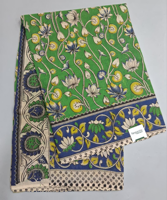 Green Kalamkari Cotton Saree