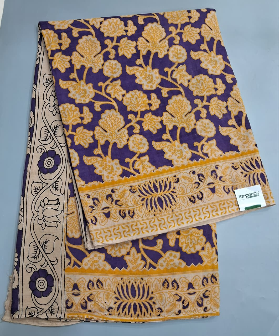 Purple Kalamkari Cotton Saree 
