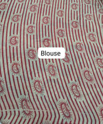 Royal Blue Kalamkari Cotton Saree Blouse