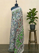 Beige Kalamkari Cotton Saree