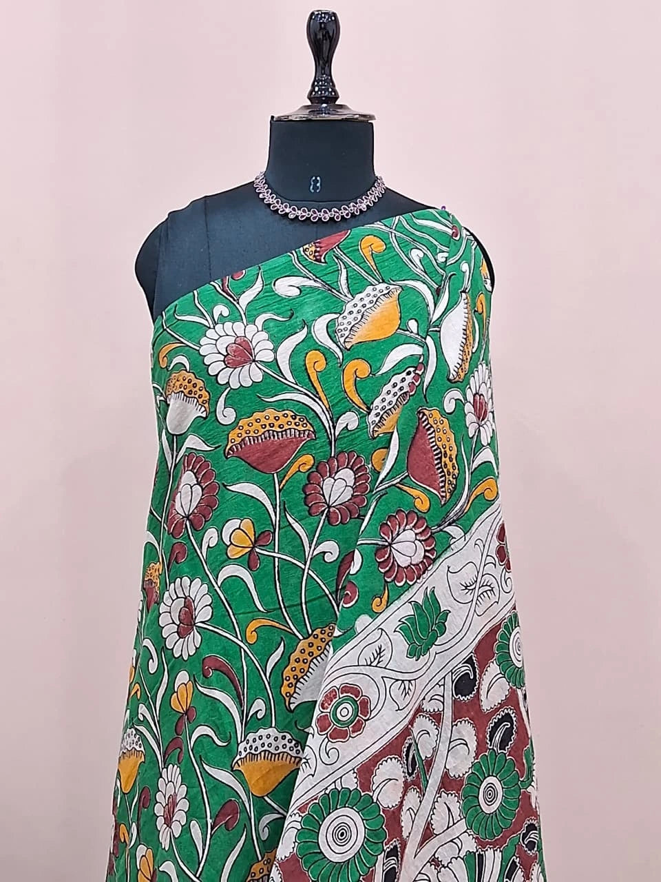 Green Kalamkari Cotton Saree 1