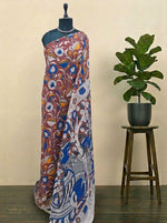 Brick Red Kalamkari Cotton Saree