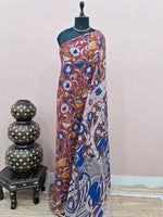 Brick Red Kalamkari Cotton Saree