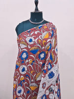 Brick Red Kalamkari Cotton Saree 1