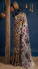 Black Kalamkari Cotton Saree 