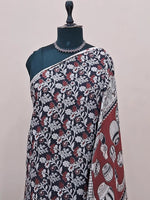 Black Kalamkari Cotton Saree 1