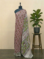 Brick Red Kalamkari Cotton Saree